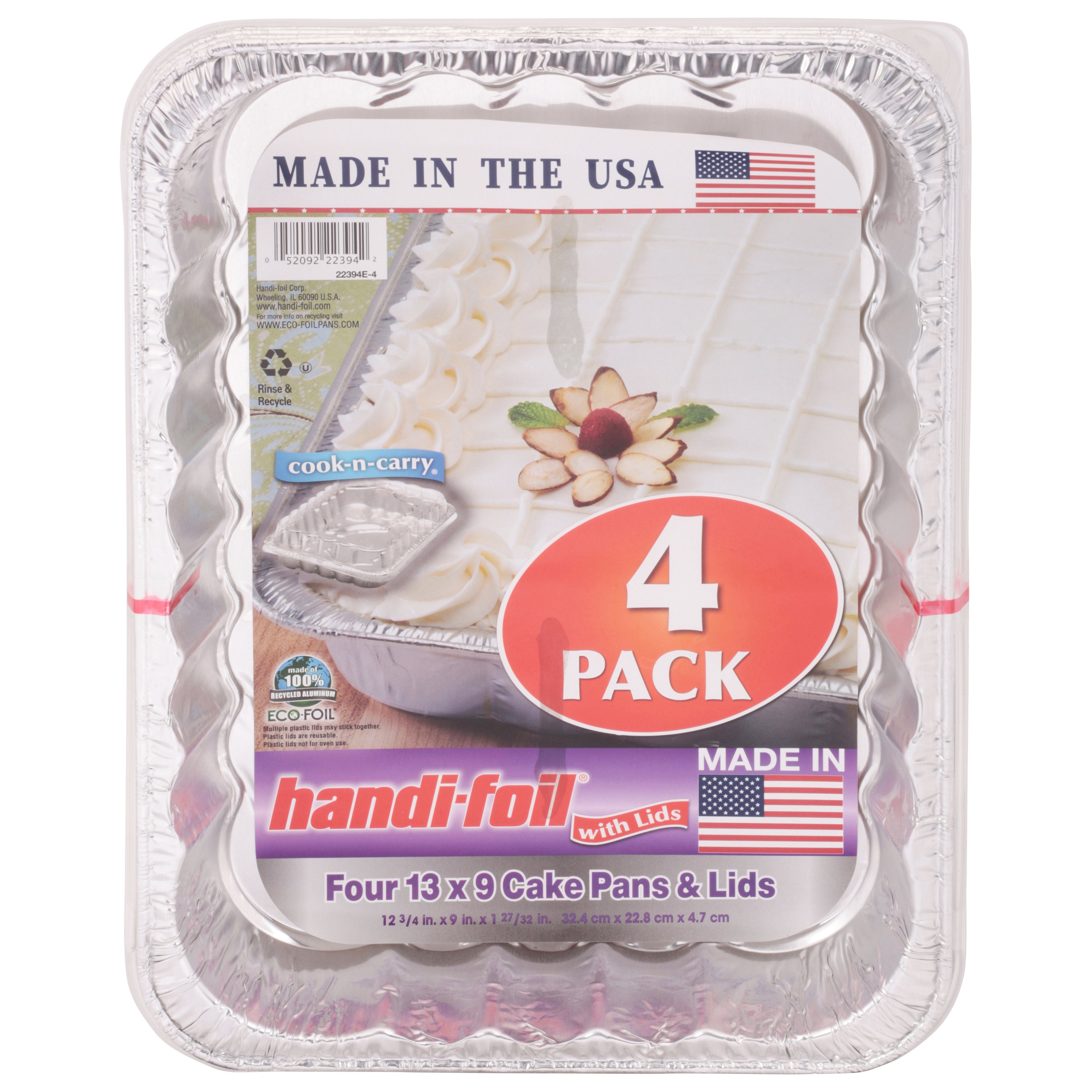 HandiFoil Cook 'N Carry 13 x 9 Cake Pans with Lid Shop Bakeware at HEB