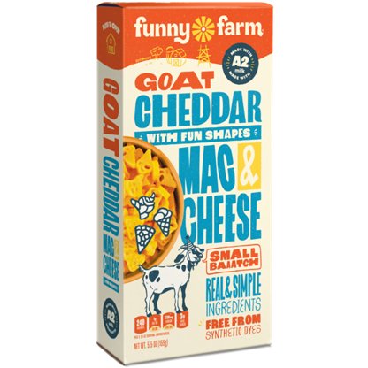Funny Farm A2 Milk Macaroni And Cheese Pasta With Cheddar Cheese Flavor - Goat Cheese Mac And