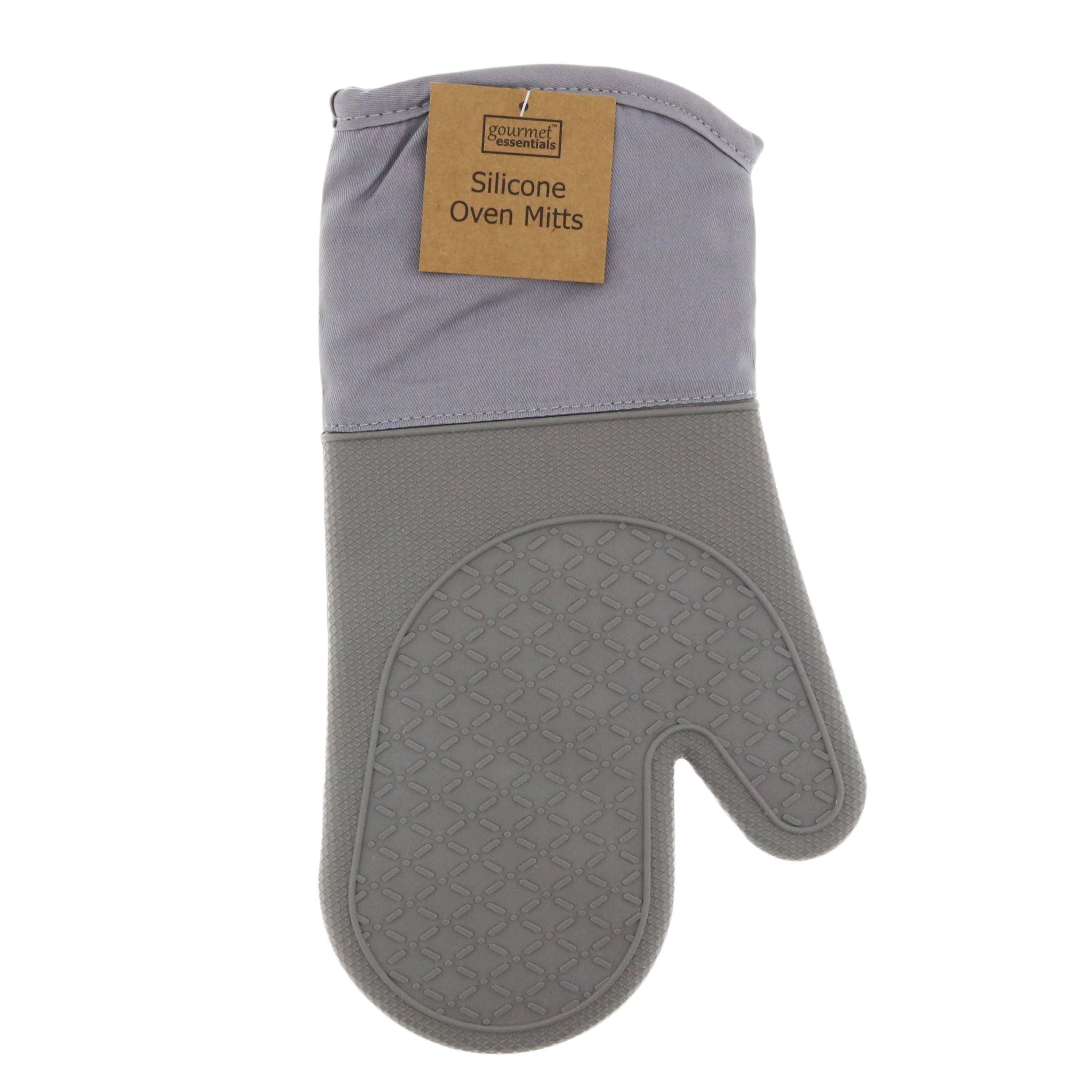 Gourmet Essentials Gray Silicone Oven Mitt Shop Kitchen Linens at HEB