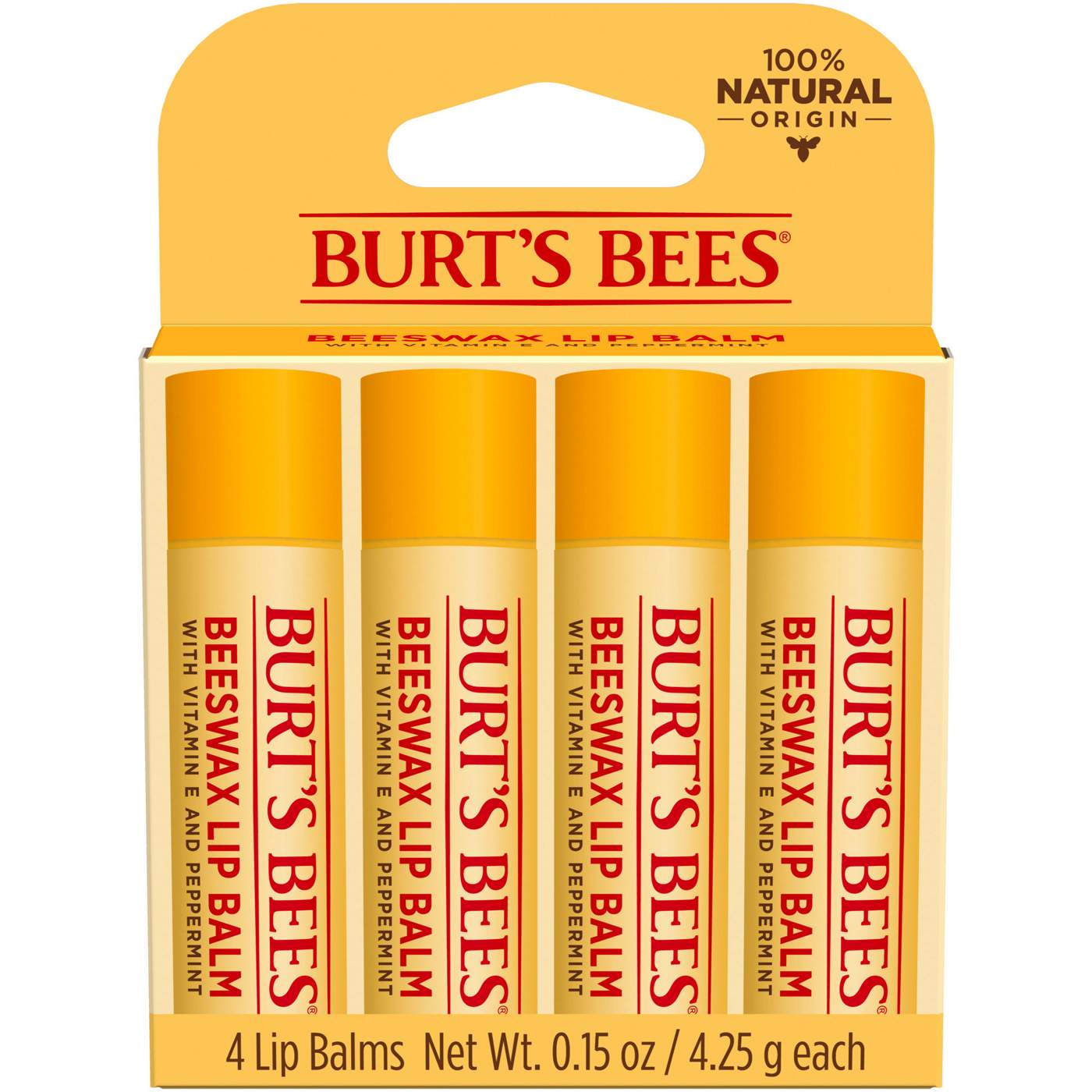 Burt's Bees 100% Natural Origin Moisturizing Lip Balm - Original Beeswax; image 1 of 11
