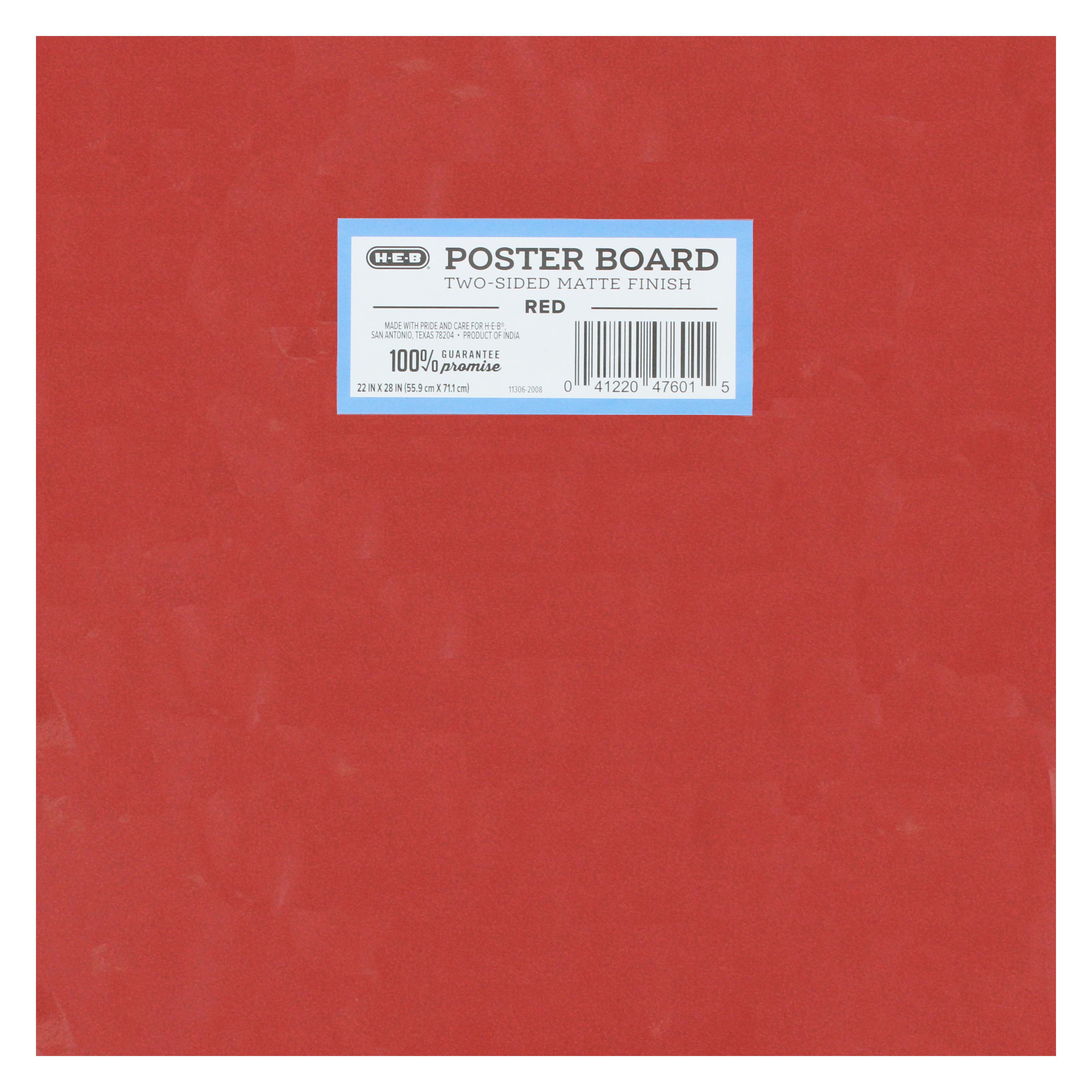 H-E-B Dual Sided Poster Board - Red Matte