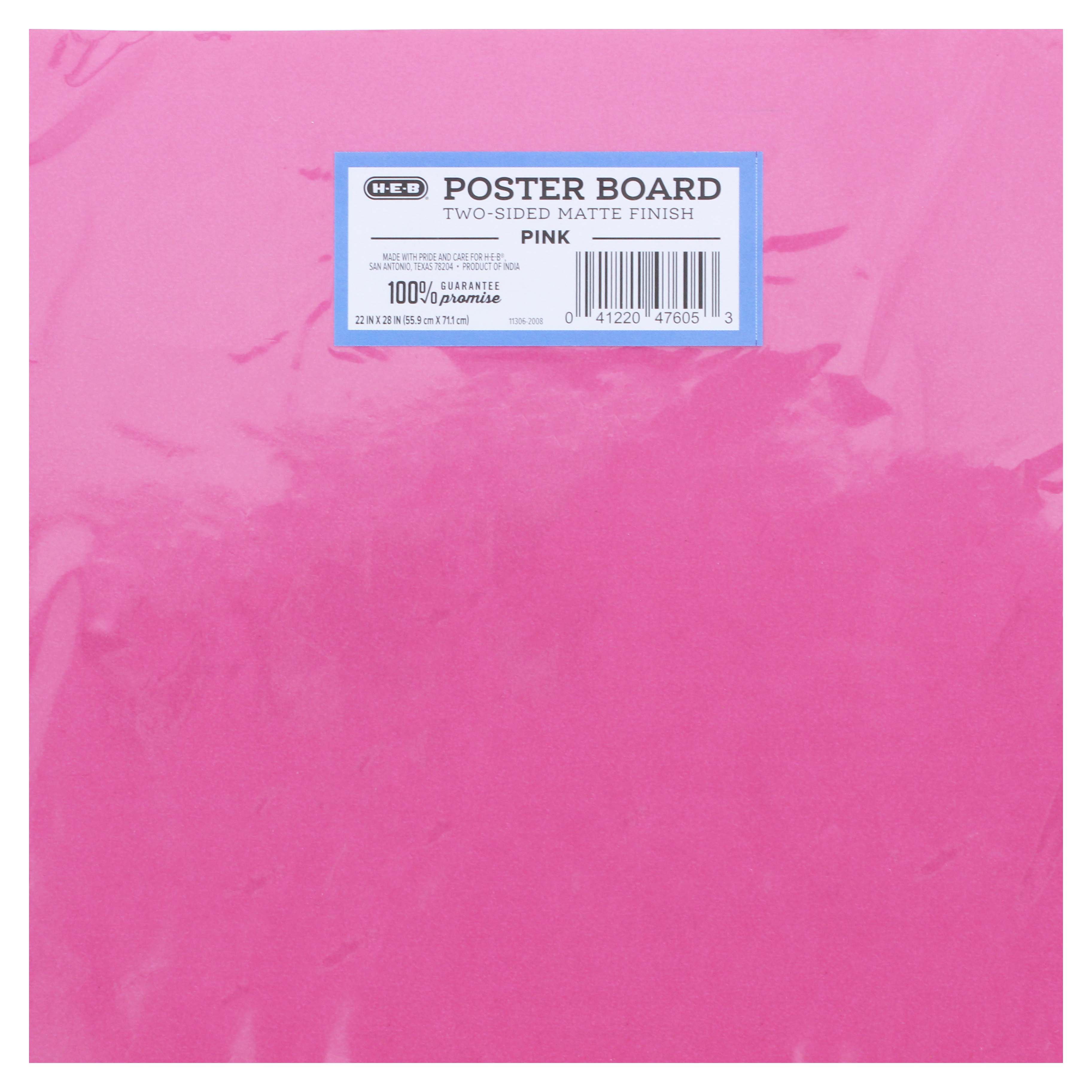 H-E-B Dual Sided Poster Board - Pink Matte - Shop Foam & Poster Board at  H-E-B