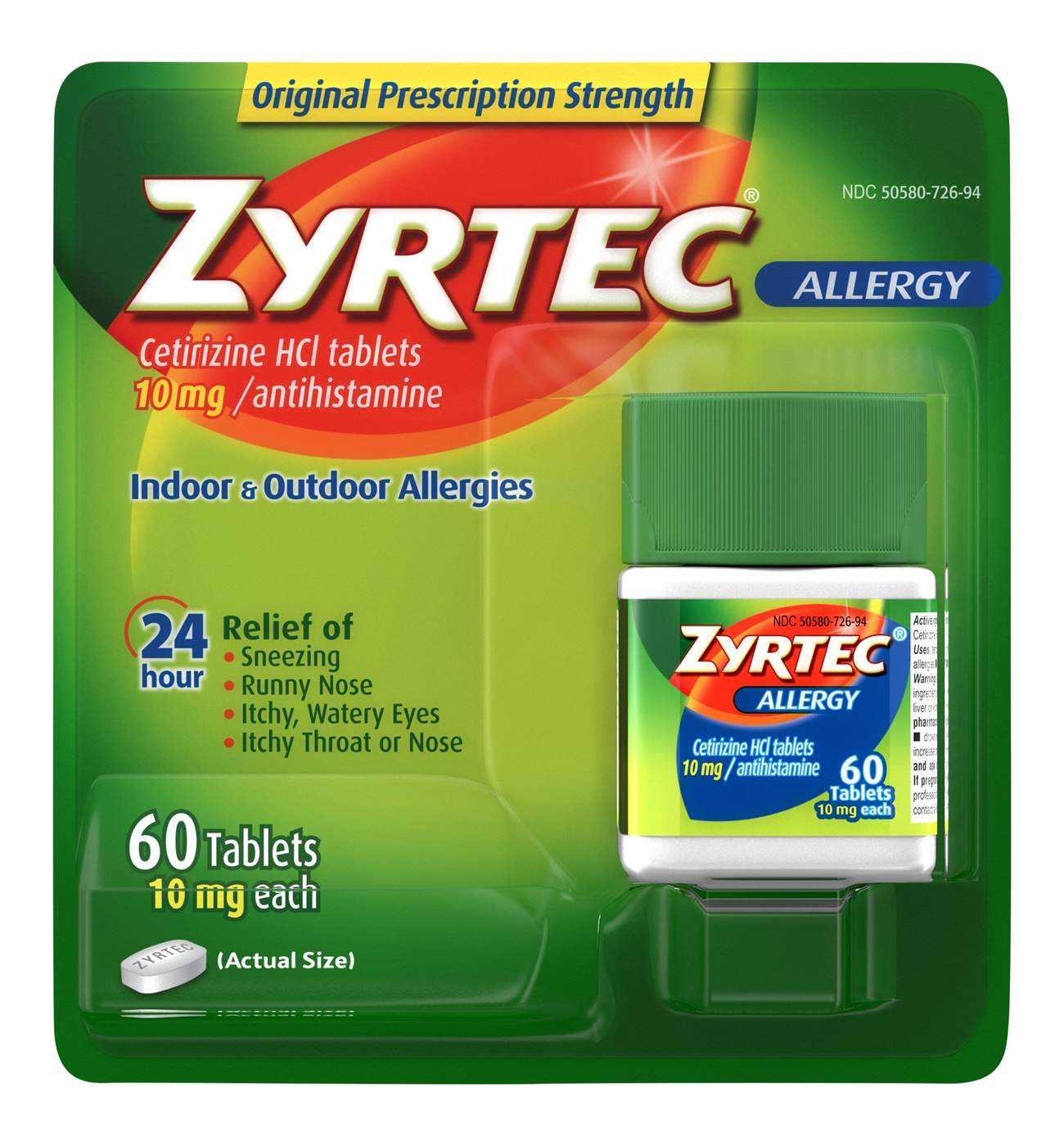 Zyrtec Allergy 24 Hour Relief Tablets - 10 Mg; image 1 of 6