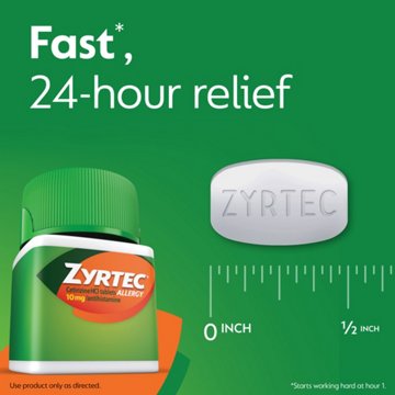 Zyrtec 24 Hour Allergy Relief Tablets with Cetirizine HCl