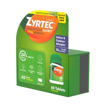 Zyrtec 24 Hour Allergy Relief Tablets with Cetirizine HCl