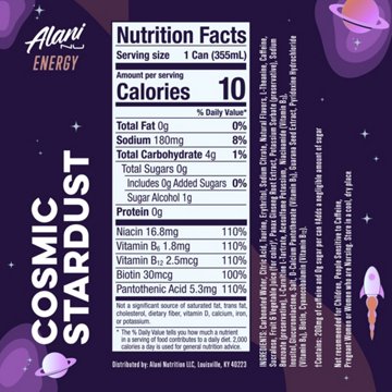 Alani Nu Zero Sugar Energy Drink - Cosmic Stardust, 12 oz