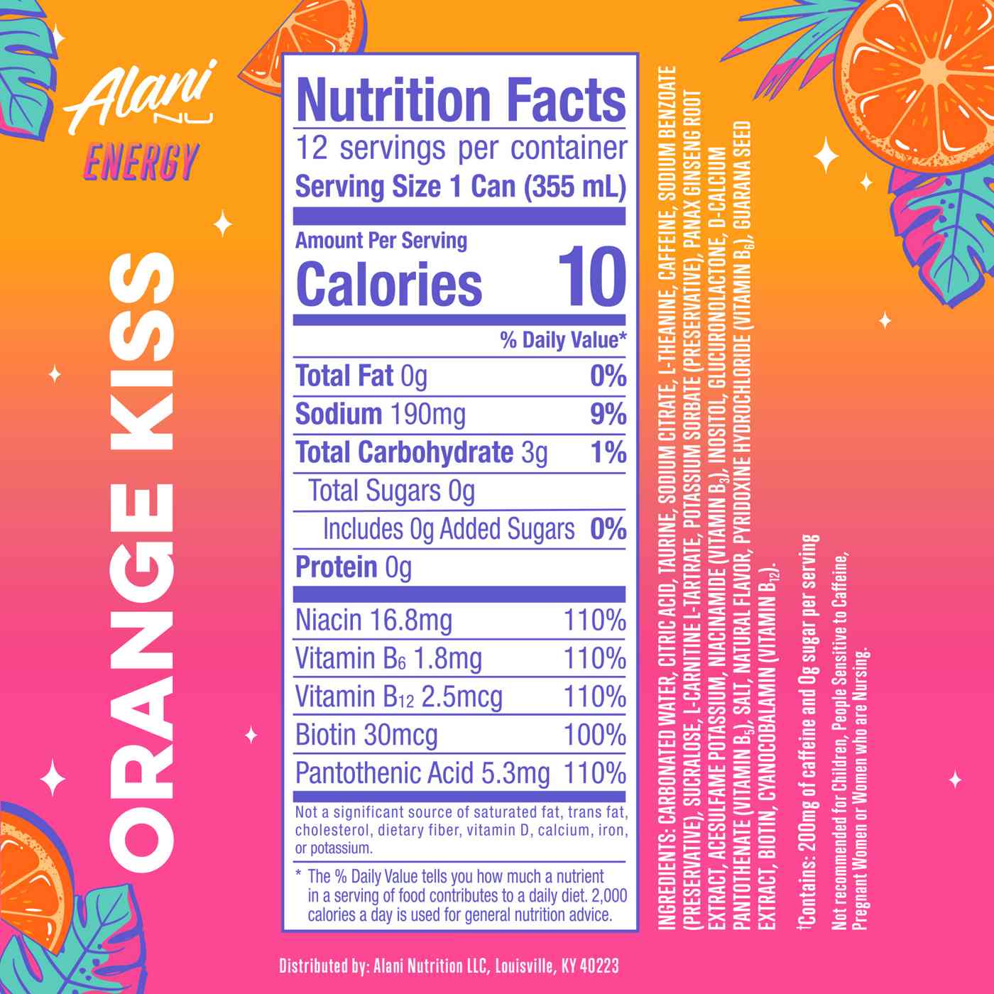 Alani Nu Zero Sugar Energy Drink - Orange Kiss; image 8 of 8