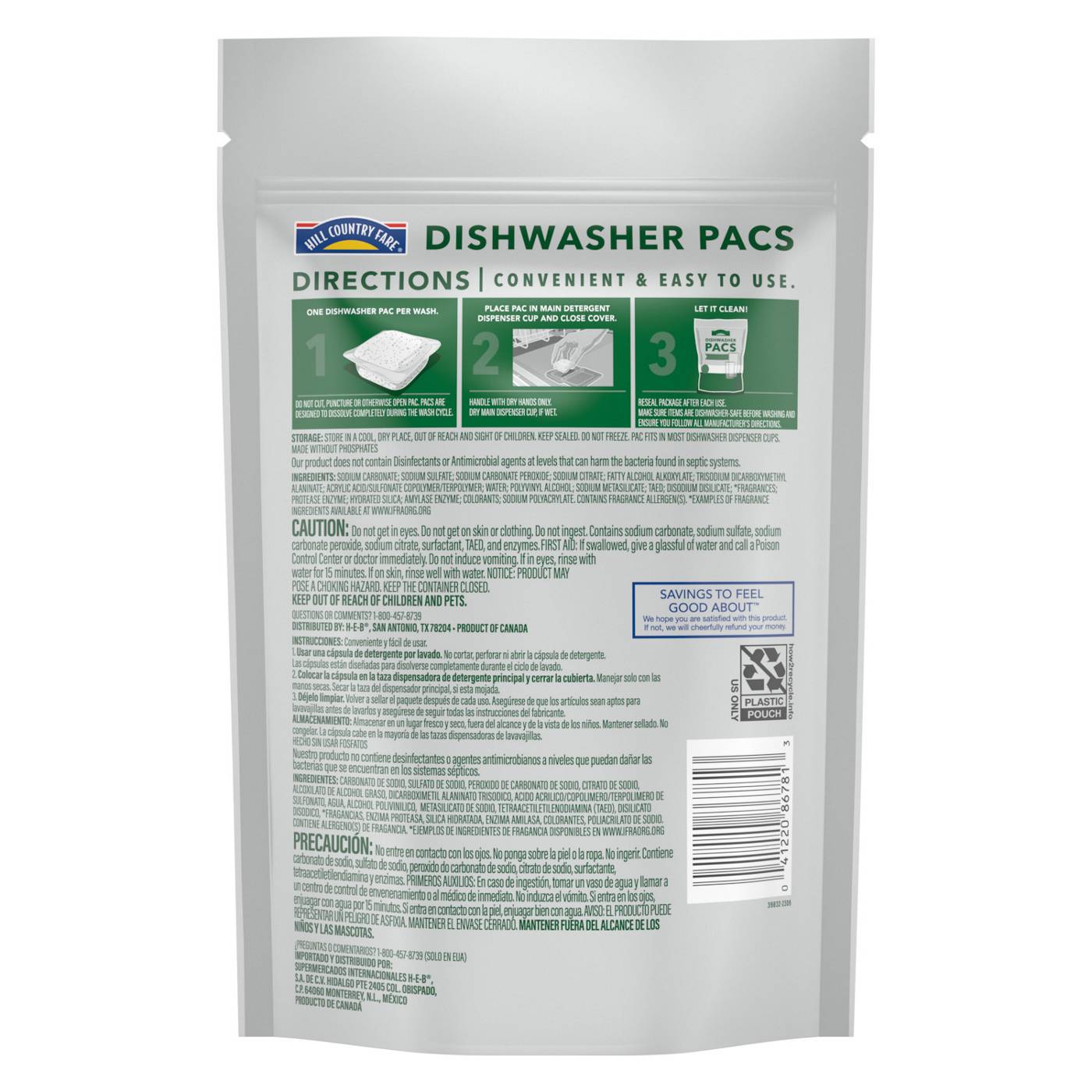 Hill Country Fare Original Scent Dishwasher Detergent Pacs; image 2 of 2