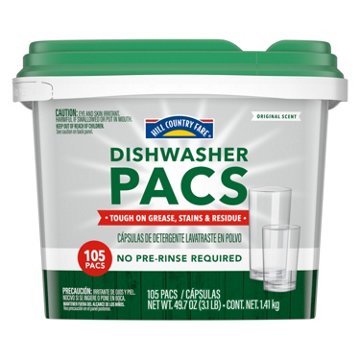 Hill Country Fare Original Scent Dishwasher Detergent Pacs, 105 ct