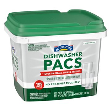 Hill Country Fare Original Scent Dishwasher Detergent Pacs, 105 ct