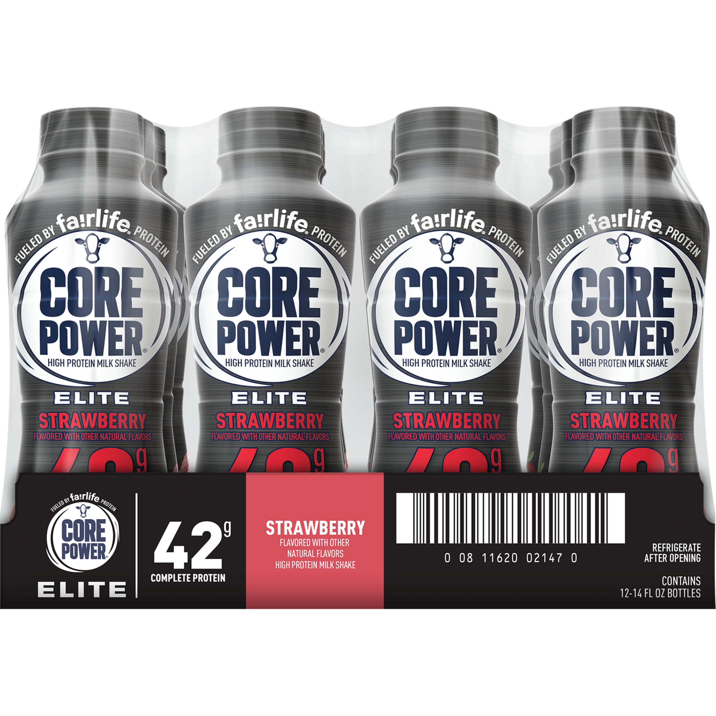 Core Power 42g High Protein Strawberry Shake 12 pk Bottles, 14 oz