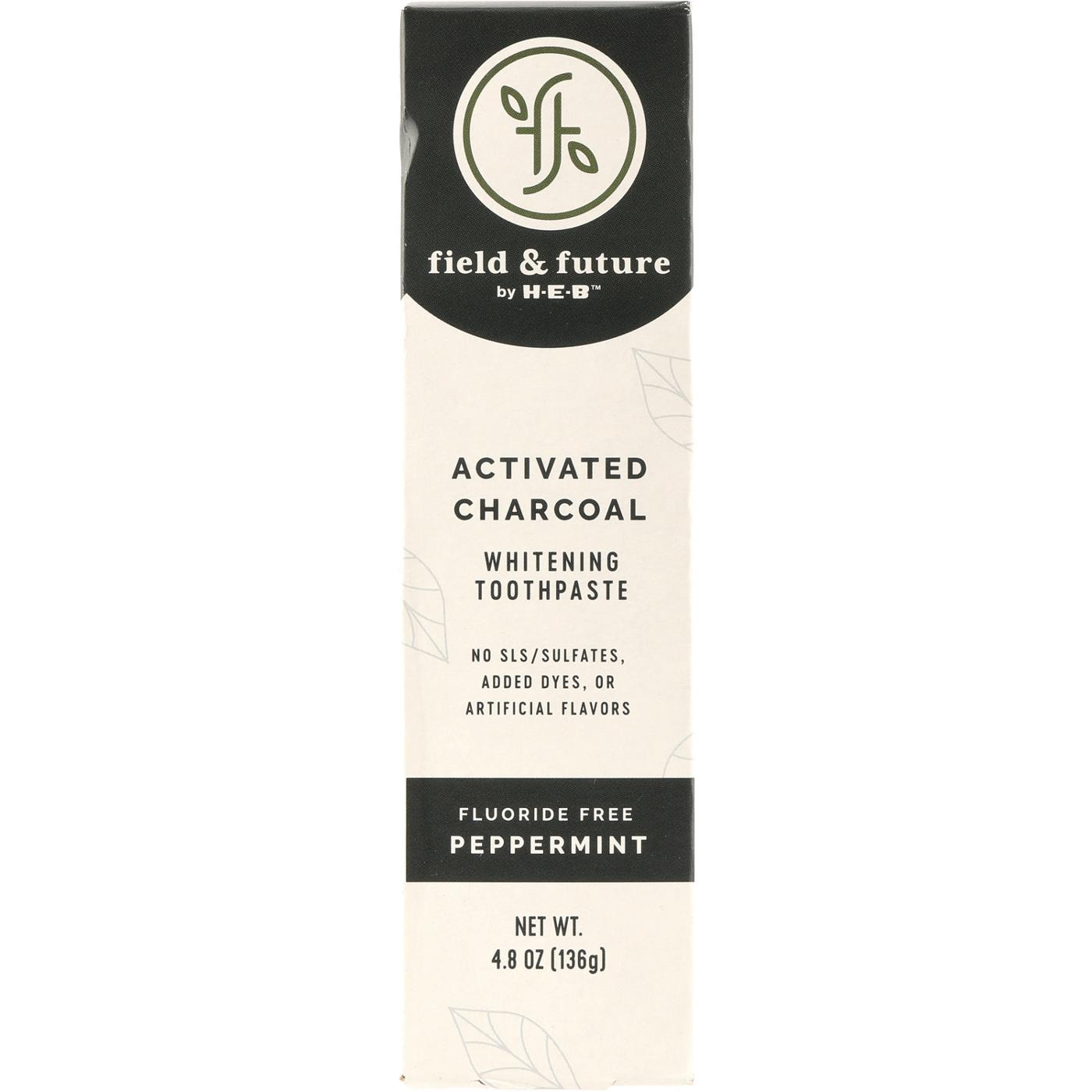 Field & Future by H-E-B Activated Charcoal Fluoride-Free Whitening Toothpaste - Peppermint; image 1 of 8