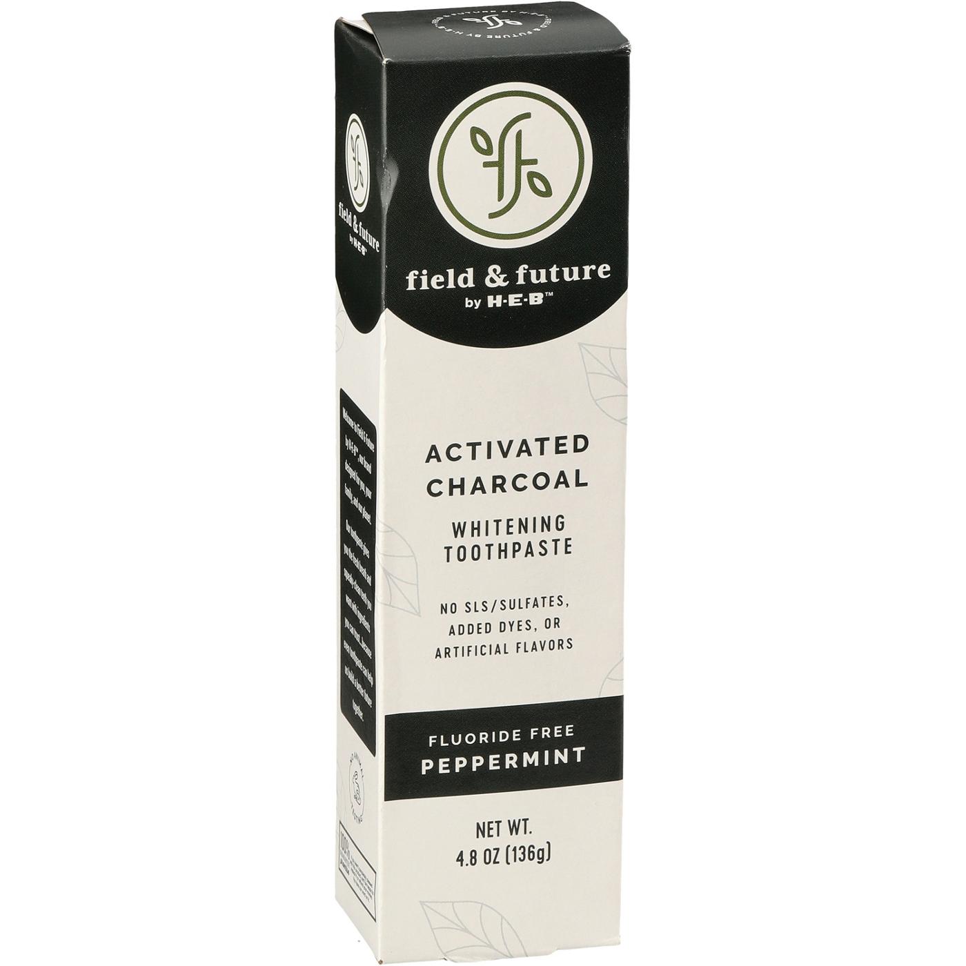 Field & Future by H-E-B Activated Charcoal Fluoride-Free Whitening Toothpaste - Peppermint; image 2 of 8