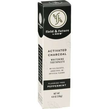 Field & Future by H-E-B Activated Charcoal Fluoride-Free Whitening Toothpaste - Peppermint