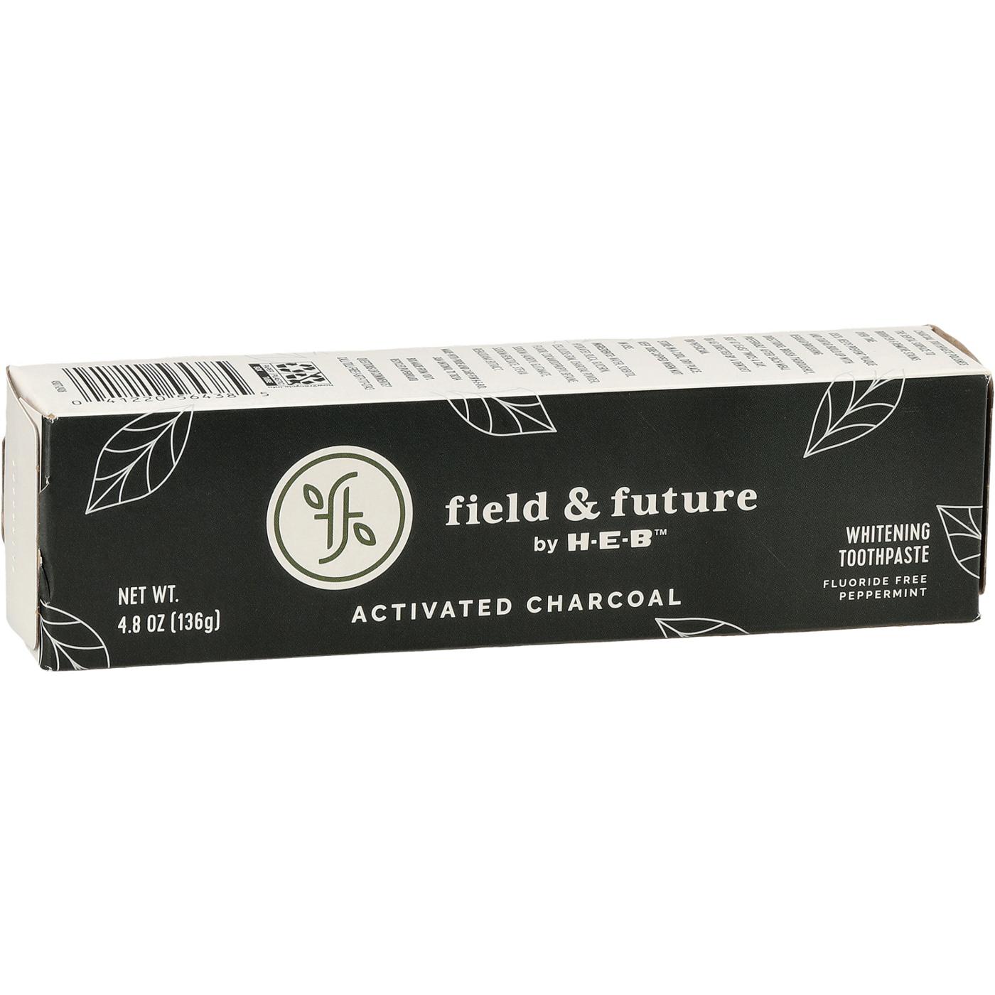 Field & Future by H-E-B Activated Charcoal Fluoride-Free Whitening Toothpaste - Peppermint; image 3 of 8