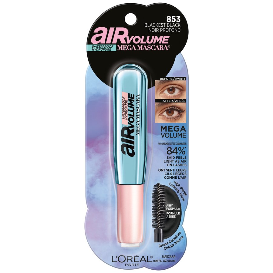 L'Oreal Paris Air Volume Mega Mascara Waterproof Blackest Black - Shop