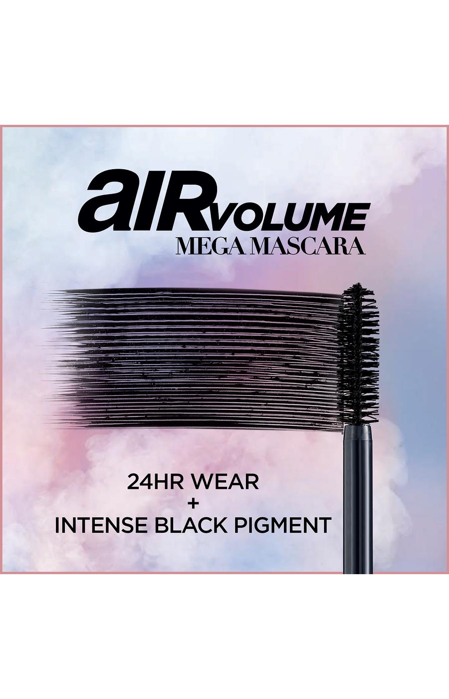 L'Oréal Paris Air Volume Mega Mascara Waterproof, Lightweight Blackest Black; image 4 of 6
