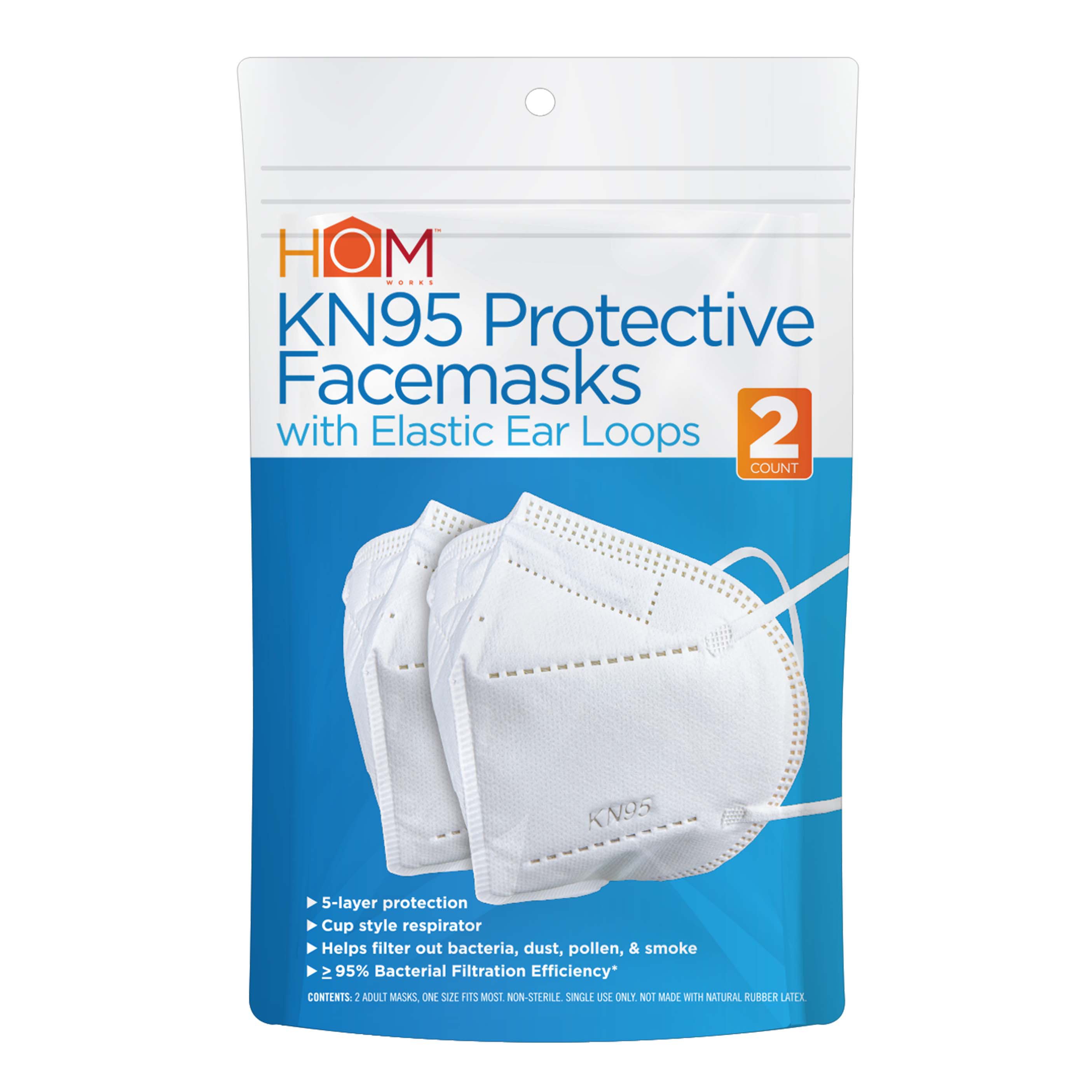 Hom Works KN95 Protective Facemasks with Elastic Ear Loops - Shop Kits &  Supplies at H-E-B