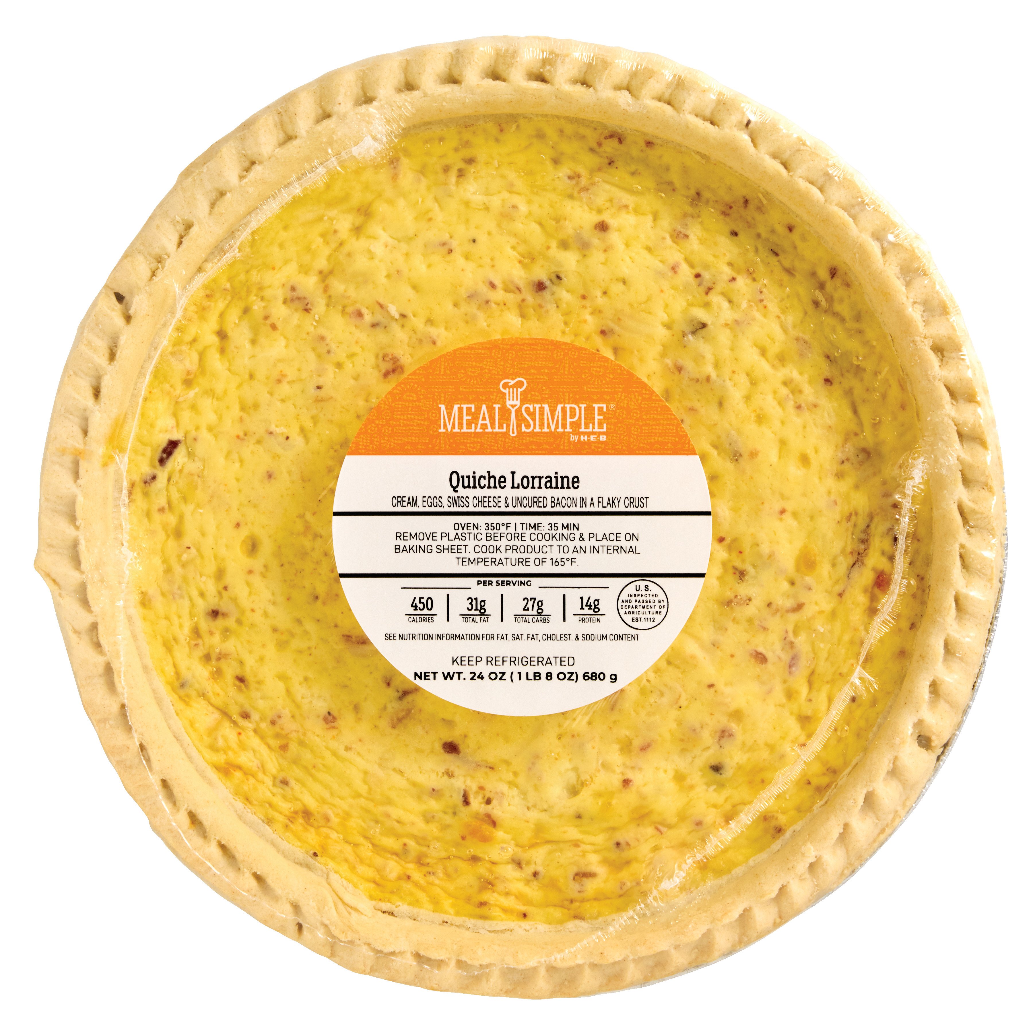 Meal Simple by H-E-B Quiche Lorraine - Large, 24 oz