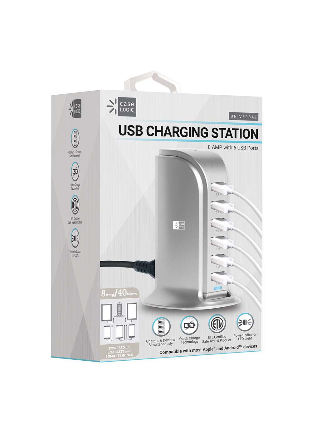 Case Logic Five-Port USB Charging Station - Silver; image 1 of 2