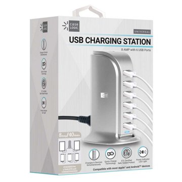 Case Logic Five-Port USB Charging Station - Silver, EACH