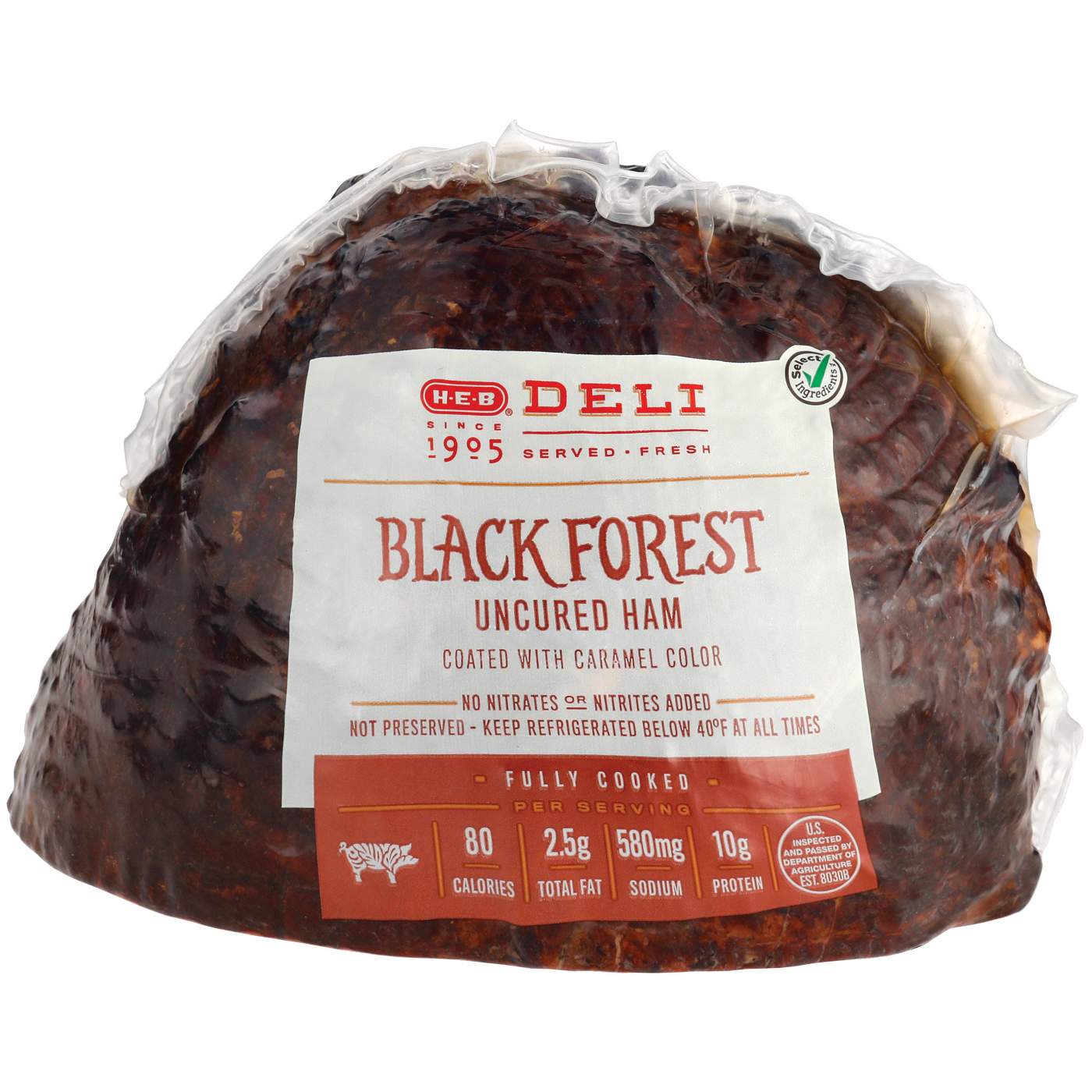 H-E-B Deli Uncured Black Forest Ham, Custom Sliced; image 2 of 2