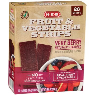 H-E-B Fruit & Vegetable Strips Fruit Snacks - Very Berry - Shop