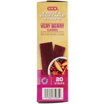 H-E-B Fruit & Vegetable Strips Fruit Snacks - Very Berry, 20 ct