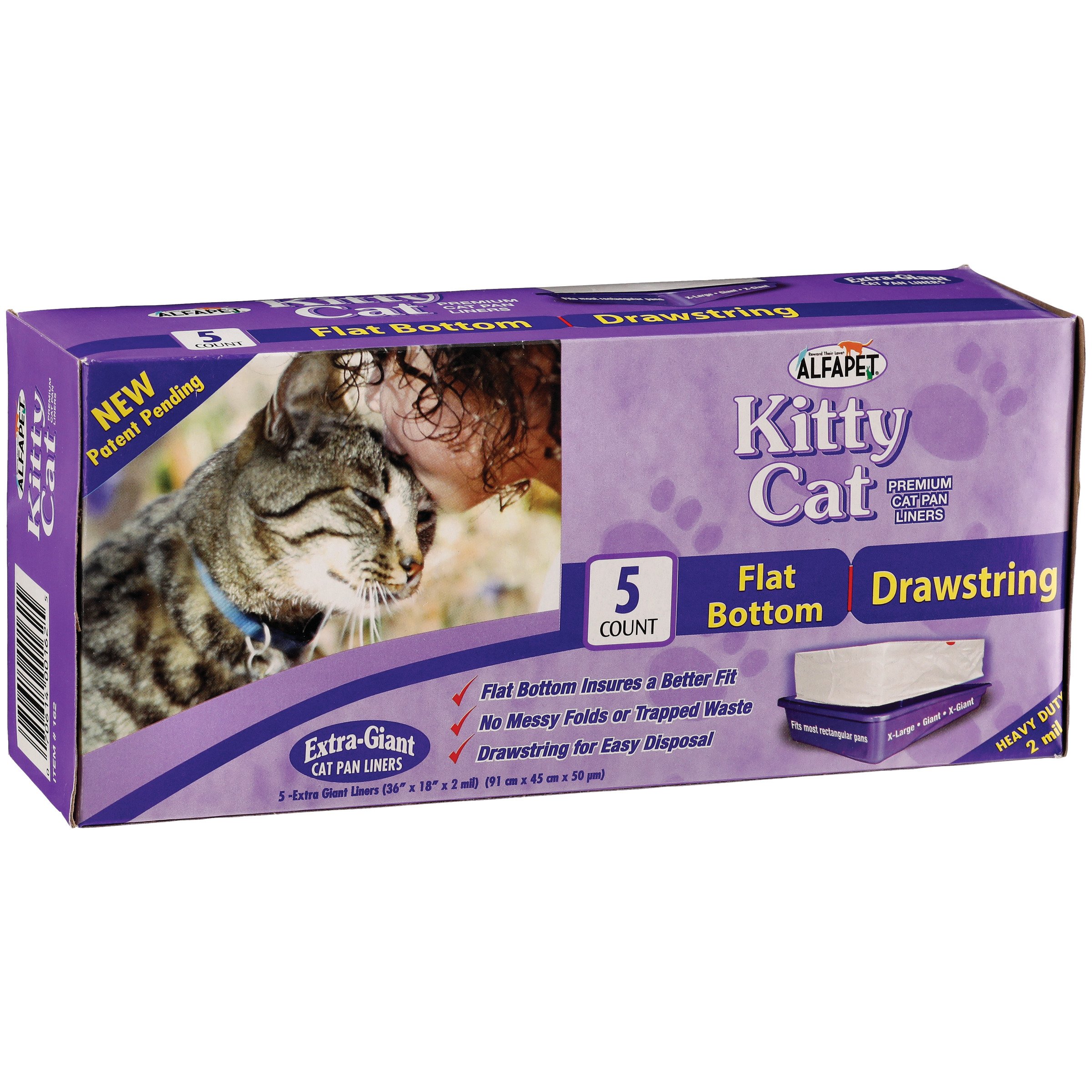 Alfapet Xtra Giant Flat Bottom Drawstring Cat Pan Liners Shop Cats at