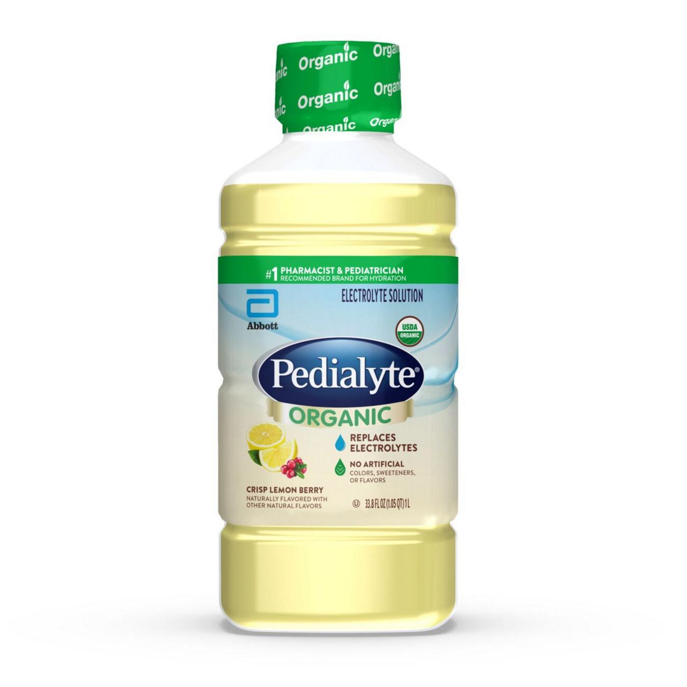 Pedialyte Organic Electrolyte Solution - Crisp Lemon Berry; image 1 of 9