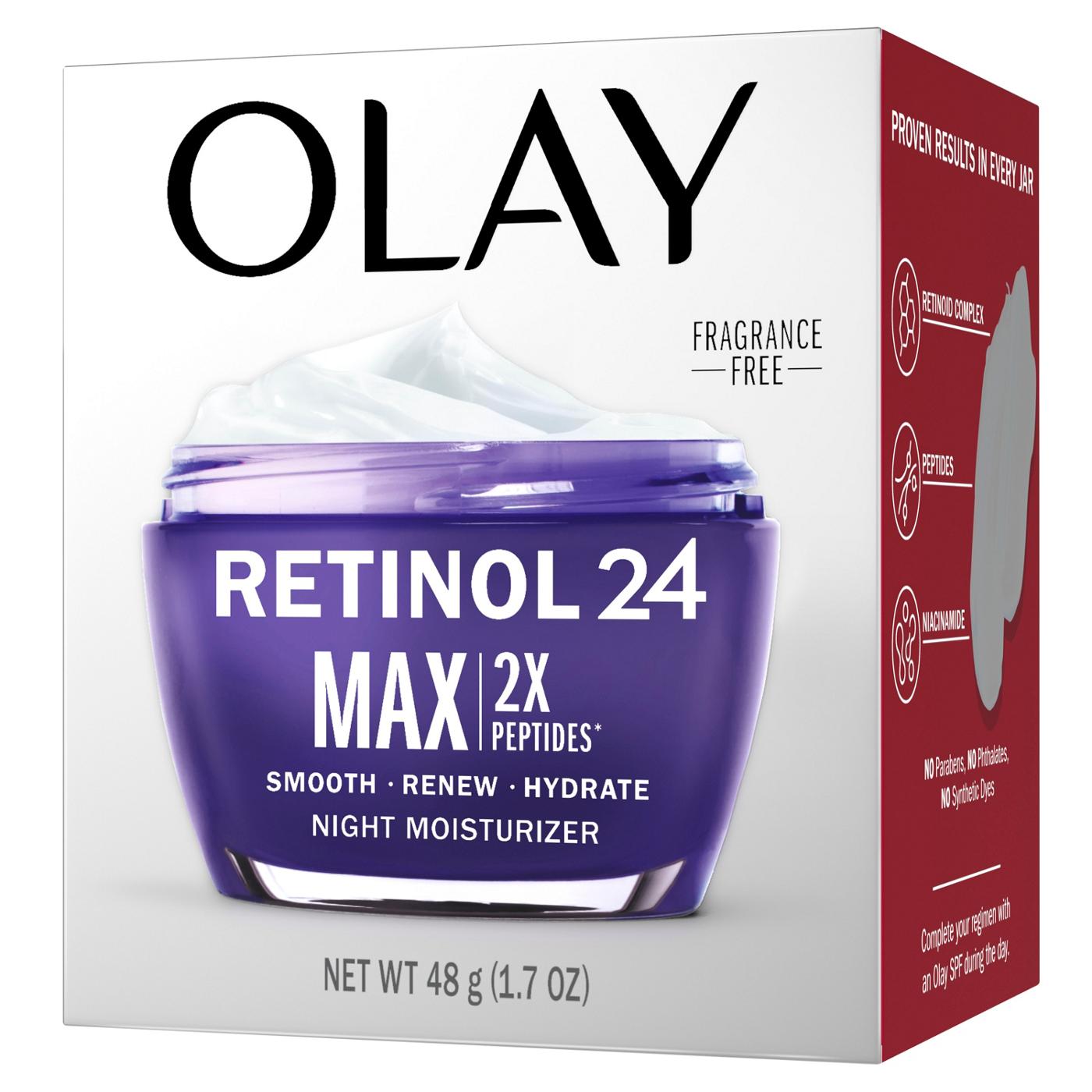 Olay Retinol Max Night Moisturizing Cream, Fragrance-Free, 1.7 FL OZ; image 2 of 9