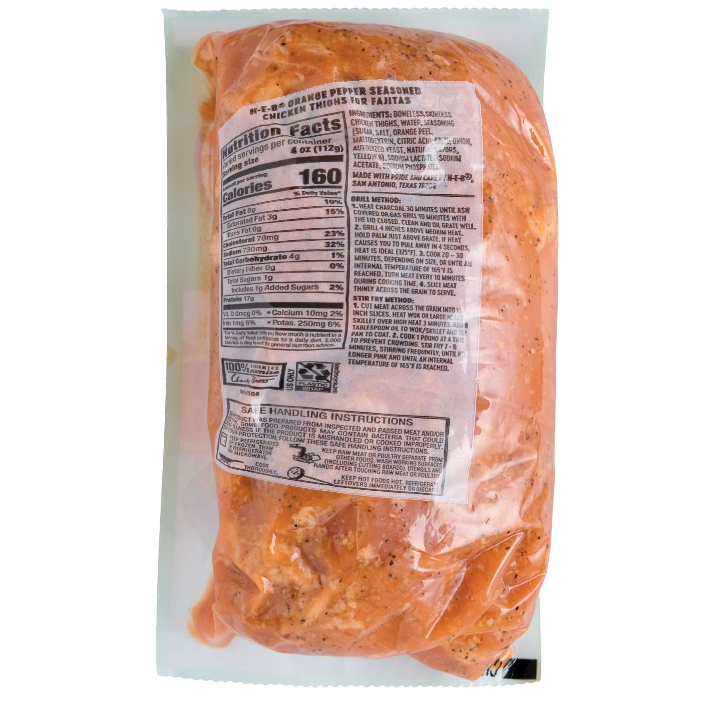 H-E-B Orange Pepper Seasoned Chicken Thigh For Fajitas; image 2 of 2