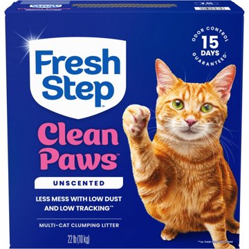 Fresh Step Clean Paws Multi Cat Clumping Litter - Unscented, 22 lb