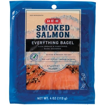 H-E-B Smoked Atlantic Salmon - Everything Bagel Seasoned, 4 oz