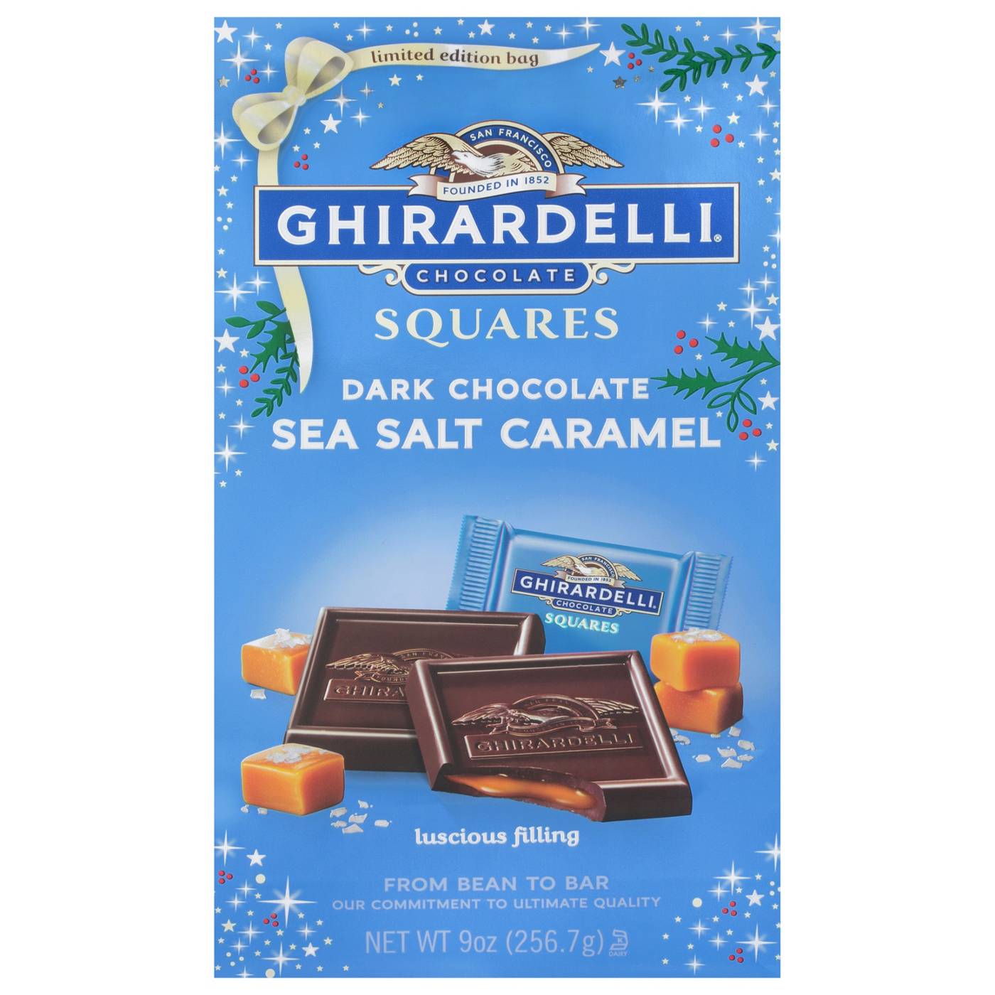 Ghirardelli Dark Chocolate Sea Salt Caramel Holiday Squares; image 1 of 5