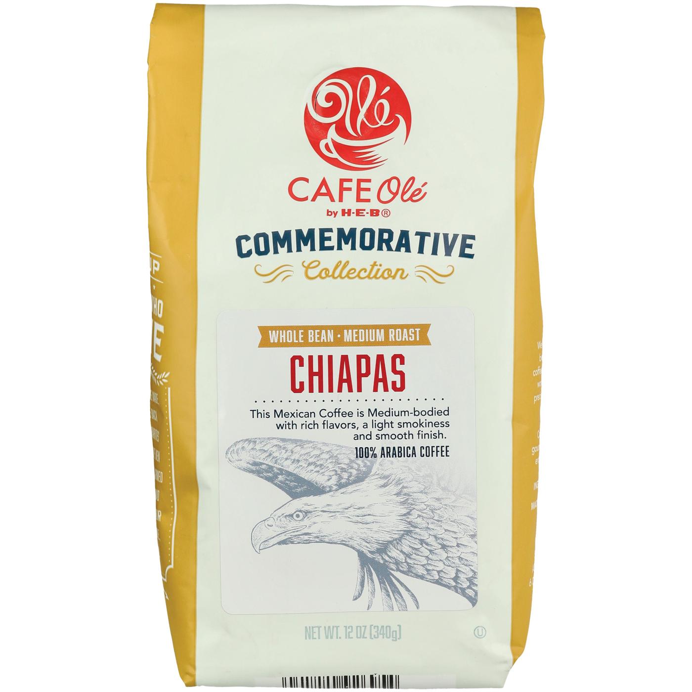 CAFE Olé by H-E-B Commemorative Collection Whole Bean Medium Roast Chiapas Coffee; image 1 of 2