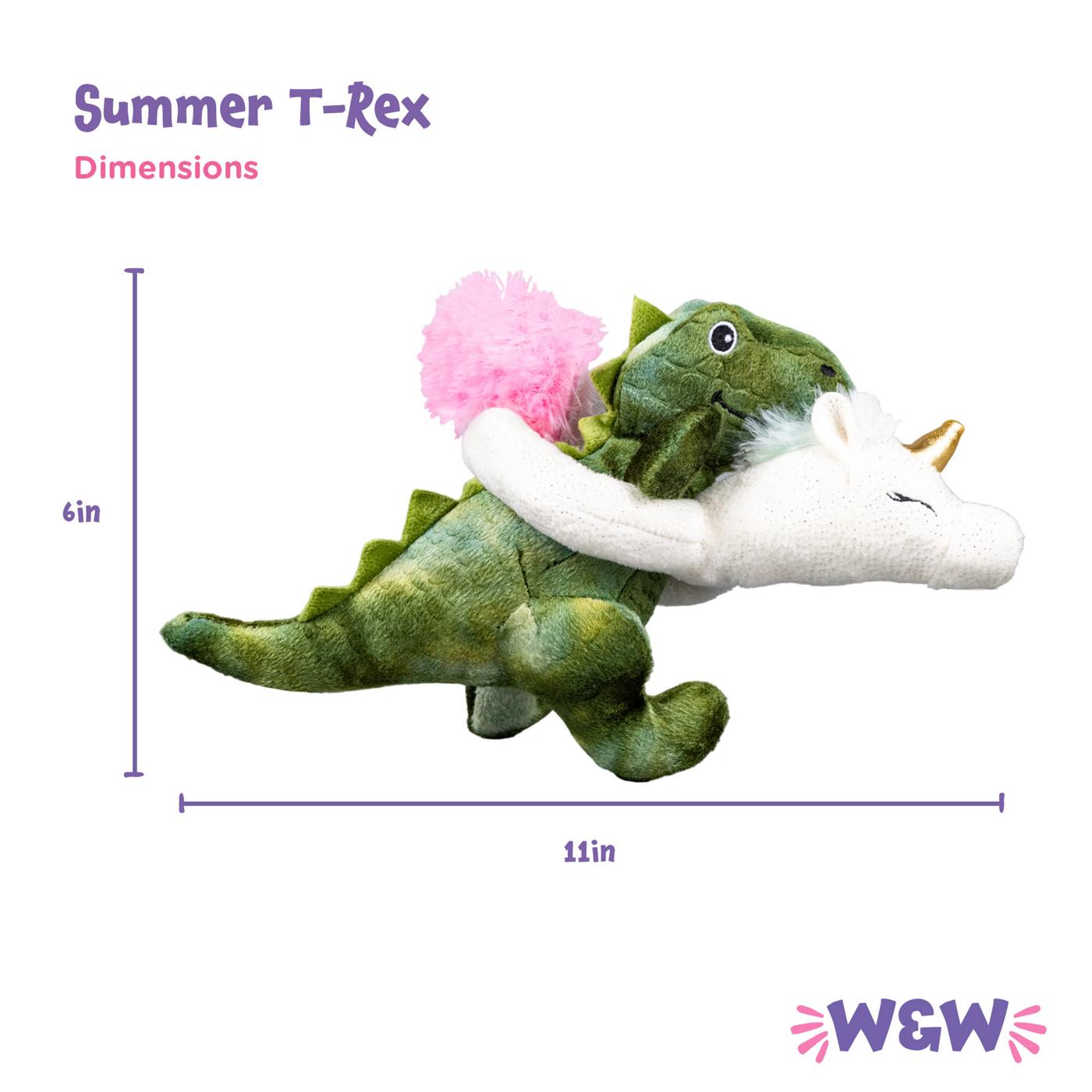 Woof & Whiskers Plush Dog Toy - T-Rex; image 2 of 4