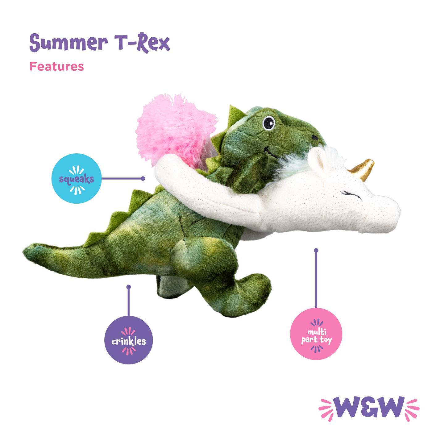 Woof & Whiskers Plush Dog Toy - T-Rex; image 3 of 4