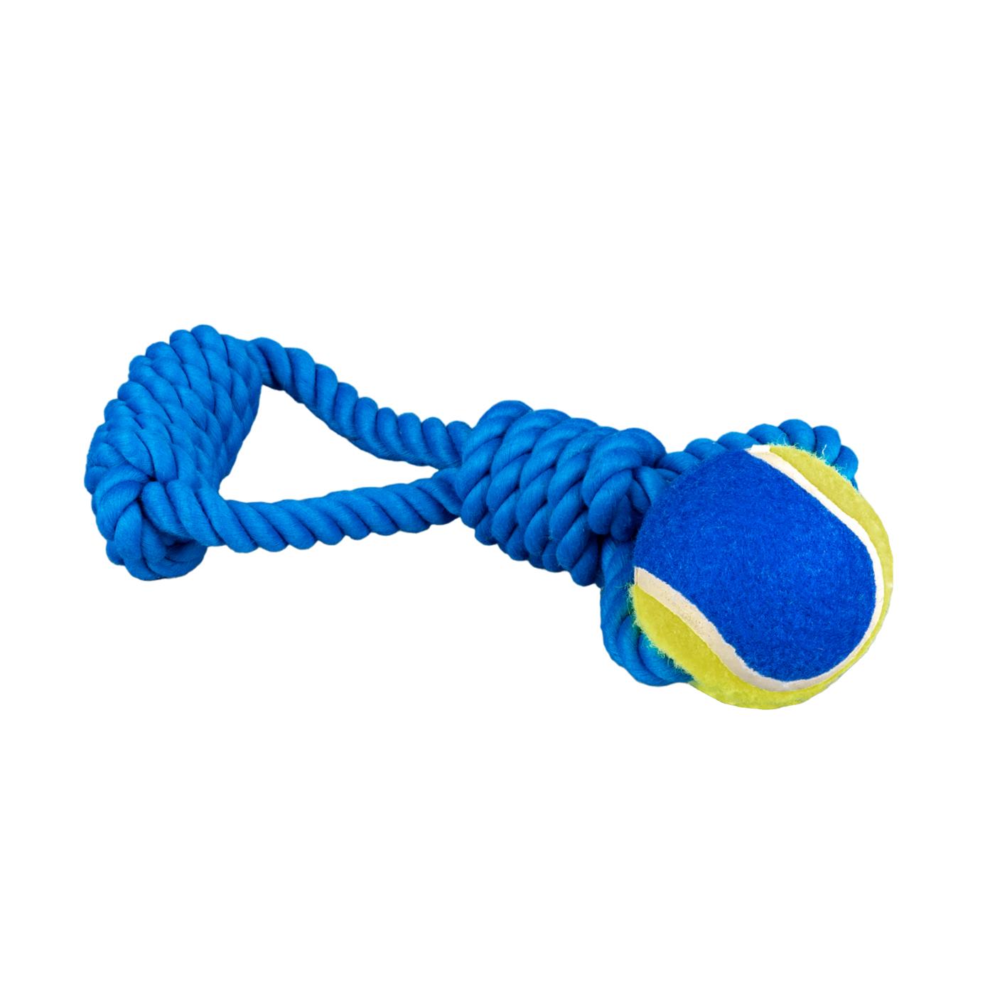 Woof & Whiskers Tennis Ball Rope Dog Toy; image 1 of 4