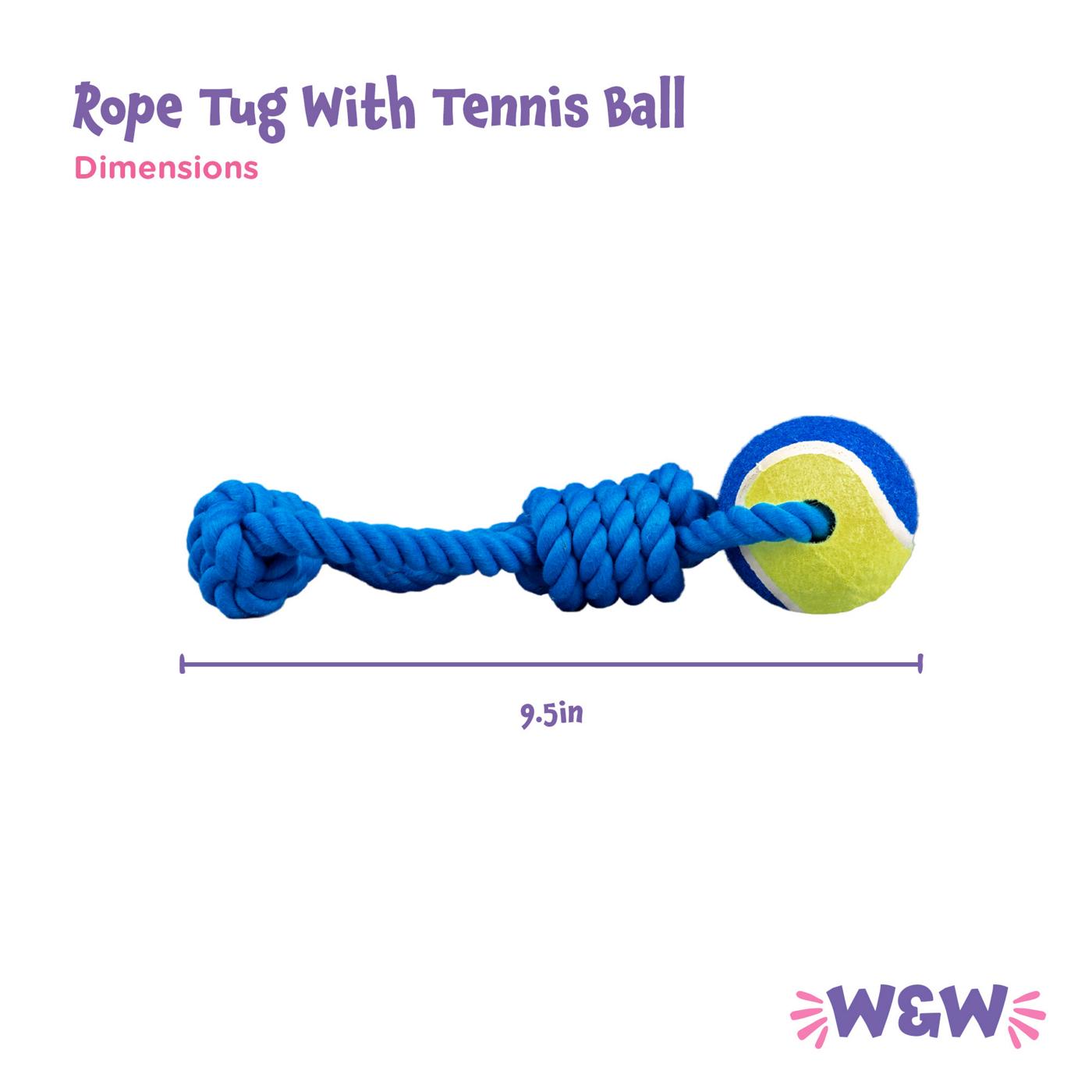 Woof & Whiskers Tennis Ball Rope Dog Toy; image 3 of 4