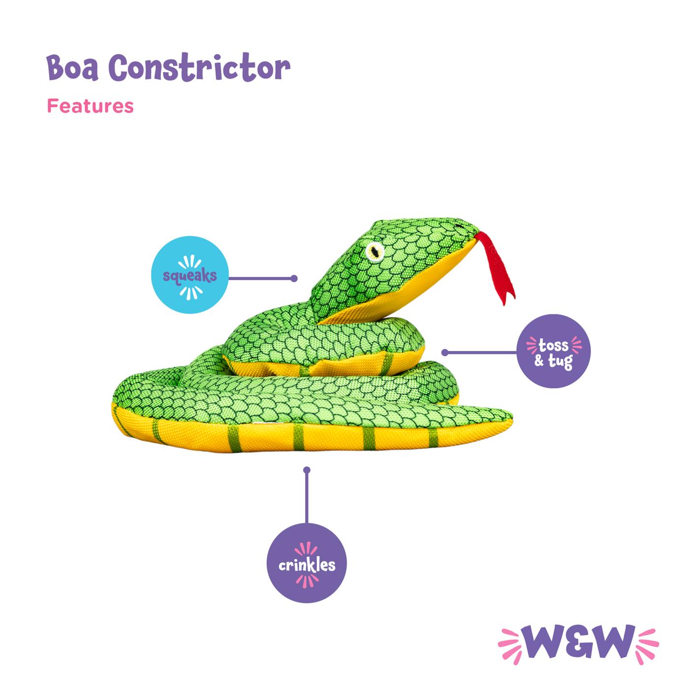 Woof & Whiskers Plush Dog Toy - Boa Constictor; image 2 of 4