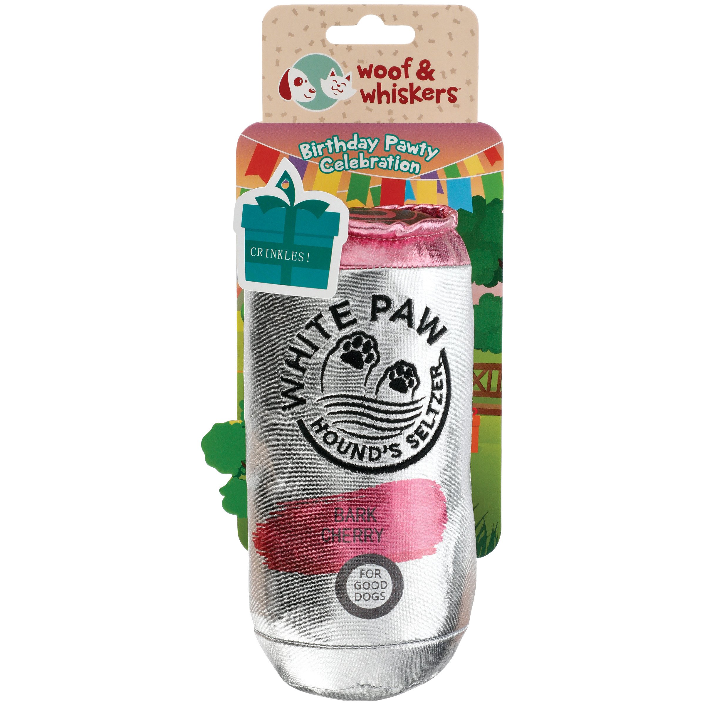 white paw hard seltzer dog toy