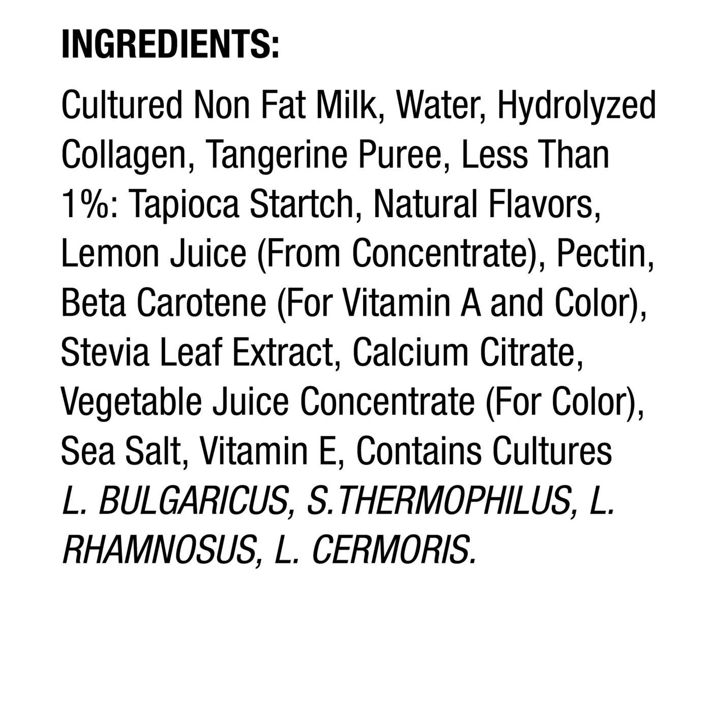 Dannon Light & Fit NonFat Tangerine Grapefruit Yogurt With Collagen