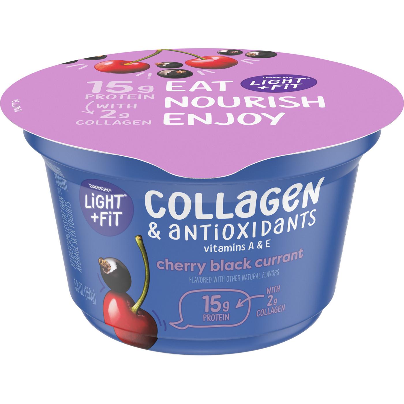 Dannon Light & Fit Non-Fat Cherry Black Currant Yogurt With Collagen & Antioxidants; image 1 of 8