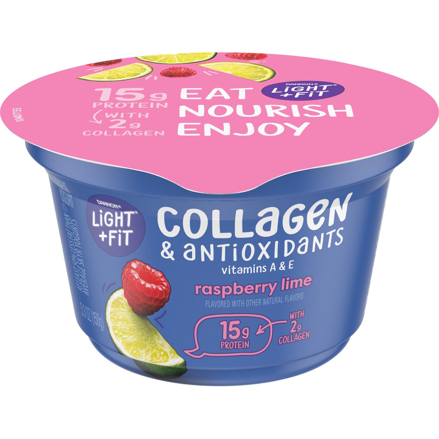 Dannon Light & Fit Non-Fat Raspberry Lime Yogurt With Collagen & Antioxidants; image 1 of 8