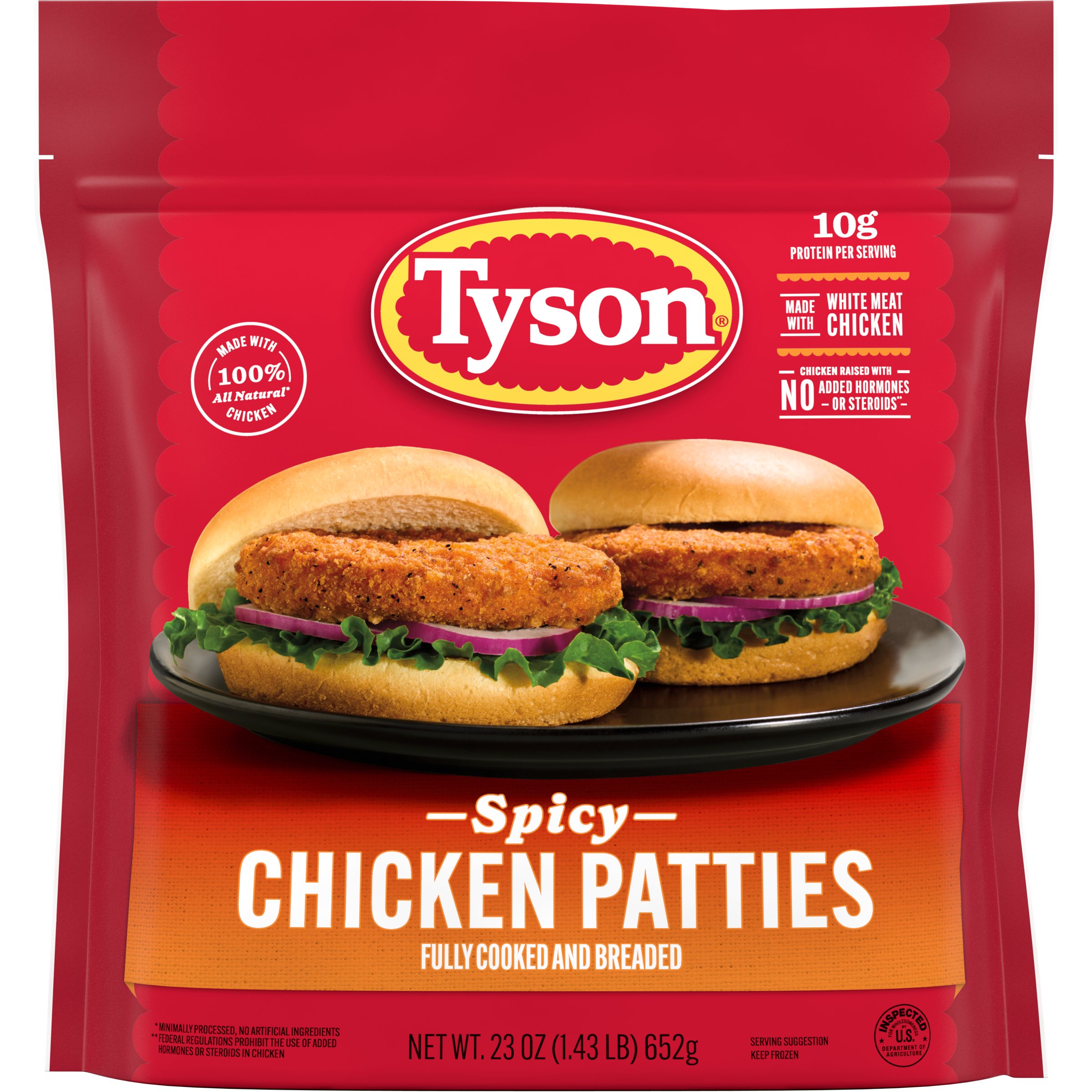 Tyson Fully Cooked & Breaded Spicy Chicken Patties - Shop Chicken at H-E-B