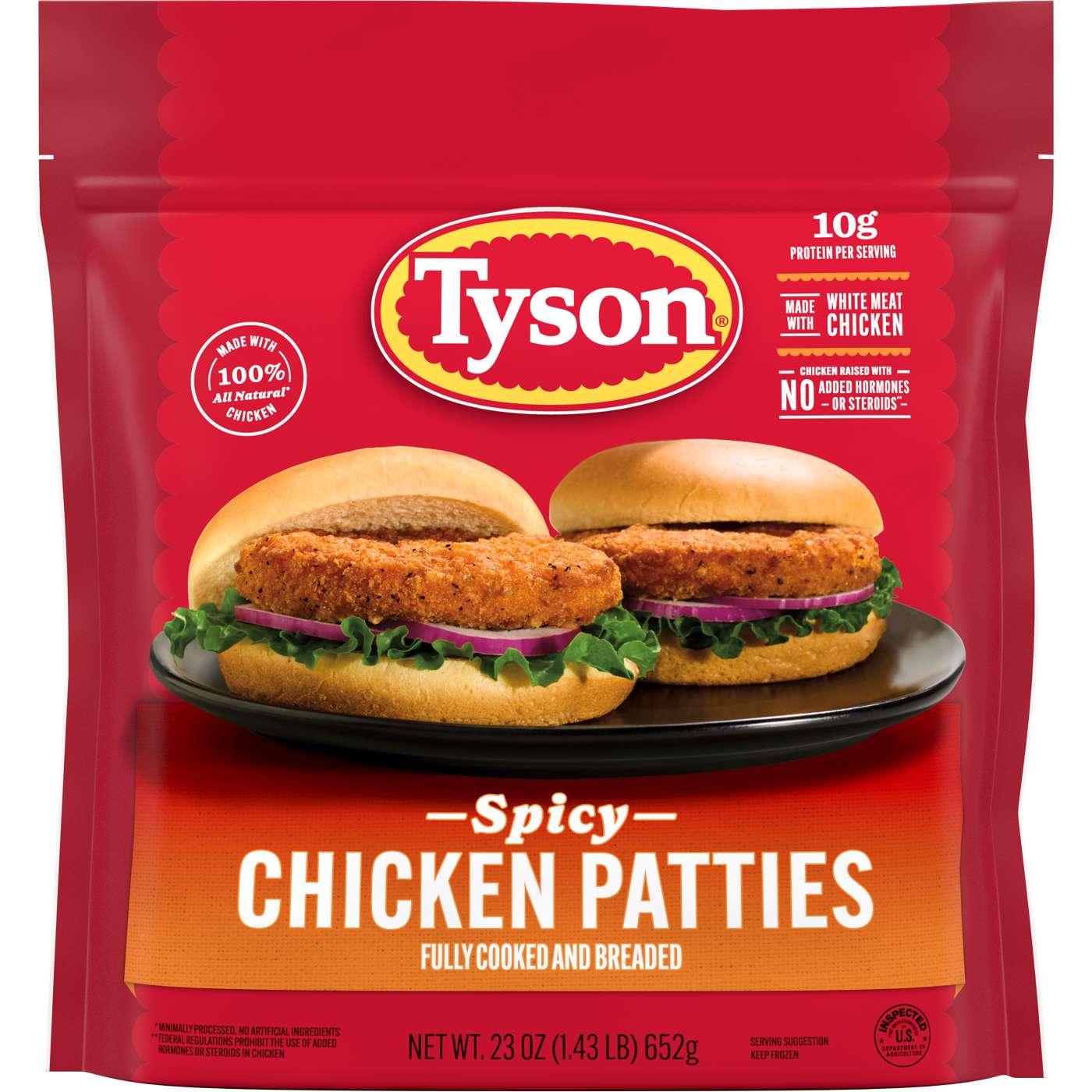 Tyson Fully Cooked Frozen Spicy Chicken Patties; image 1 of 2