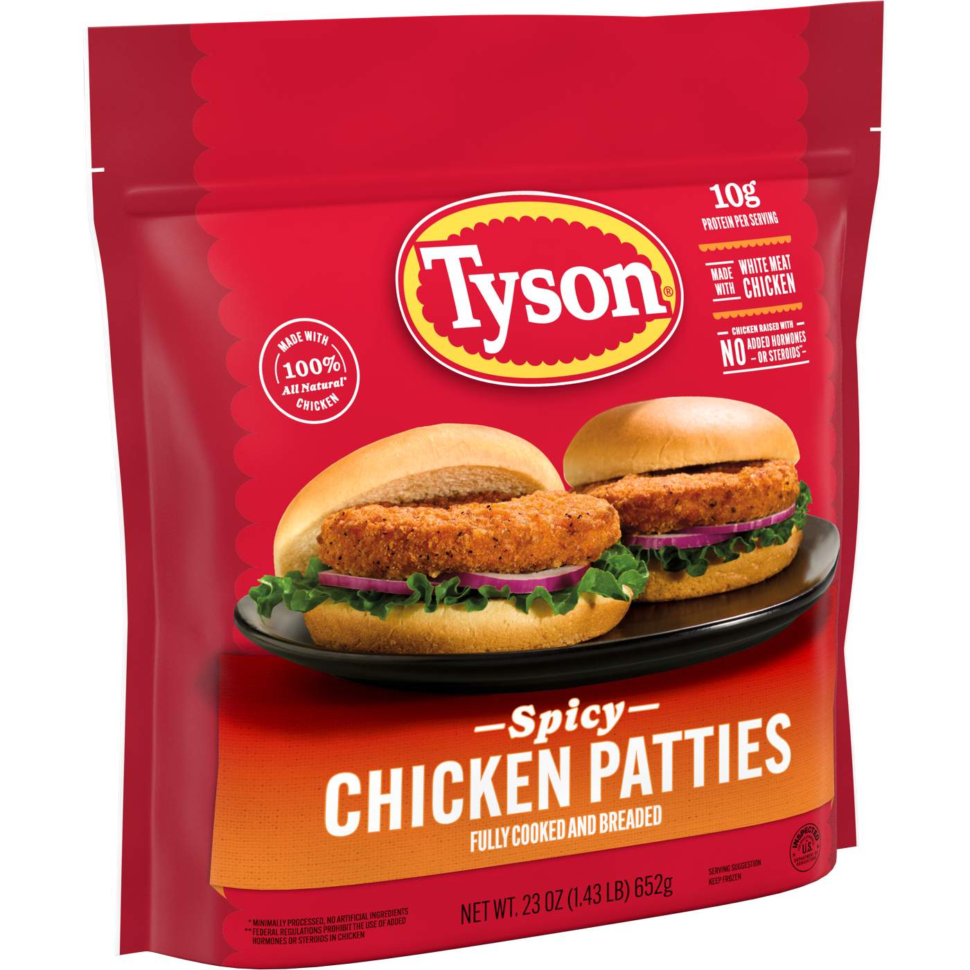 Tyson Fully Cooked Frozen Spicy Chicken Patties; image 2 of 2