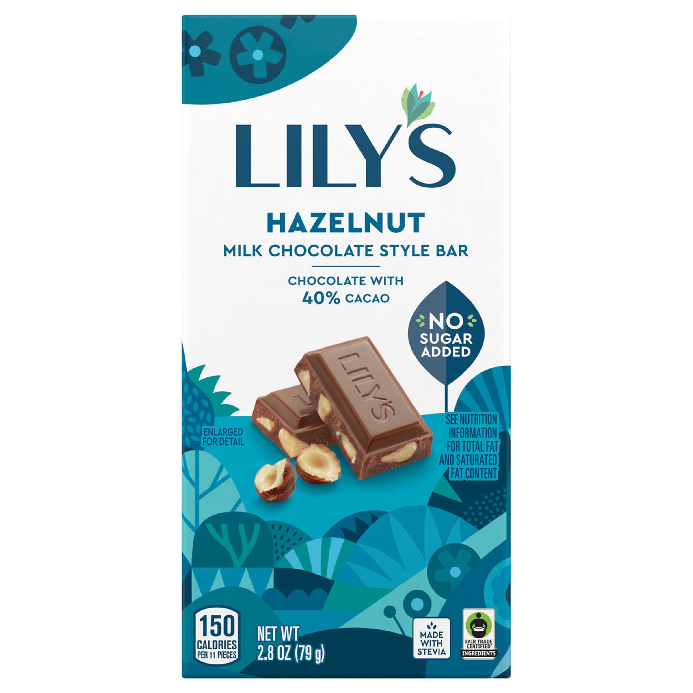 Lily's Milk Chocolate Style 40 Cocoa Hazelnut Bar Shop Candy at HEB