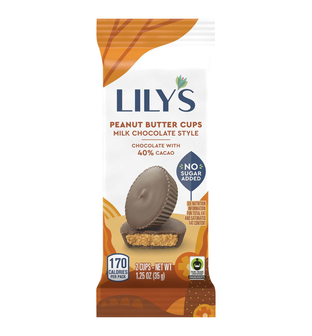 Lily's Peanut Butter Cups Milk Chocolate Style Candy; image 1 of 2